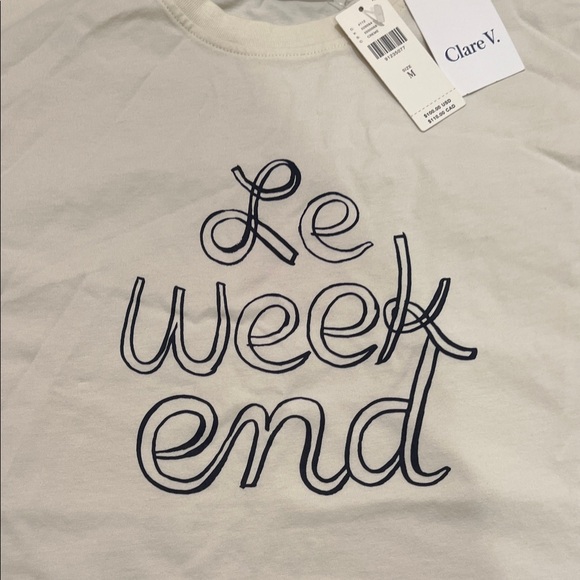 Clare V Cream T-Shirt - Picture 3 of 4